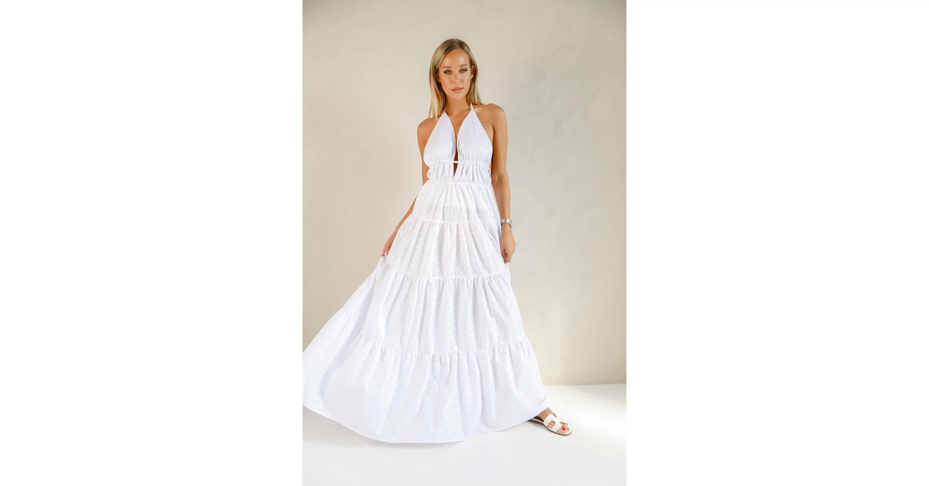 MASHA maxi ruha fehér - RUHÁK