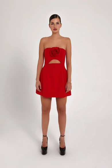 ROSE mini ruha piros