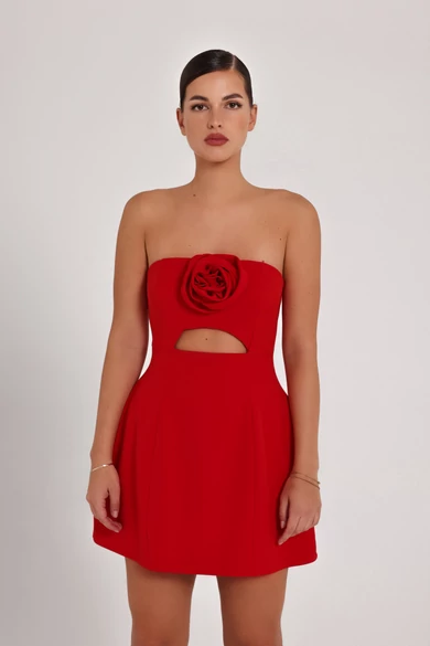 ROSE mini ruha piros