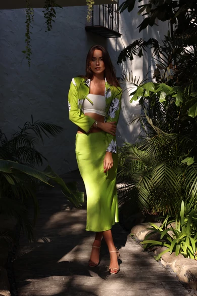 SUSAN midi szoknya lime